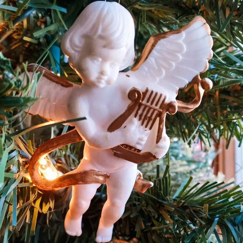 ⚡FINAL SALE⚡Nice Set of 6 Beautiful Cherub Angel Vintage Christmas Ornaments - Picture 4 of 7